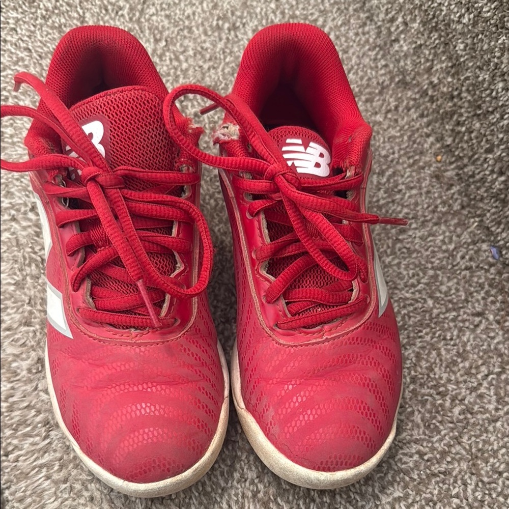 New Balance Kids Red baseball cleats